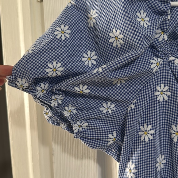 NWT Blue Floral Puff Sleeve Dress - Picture 4 of 6